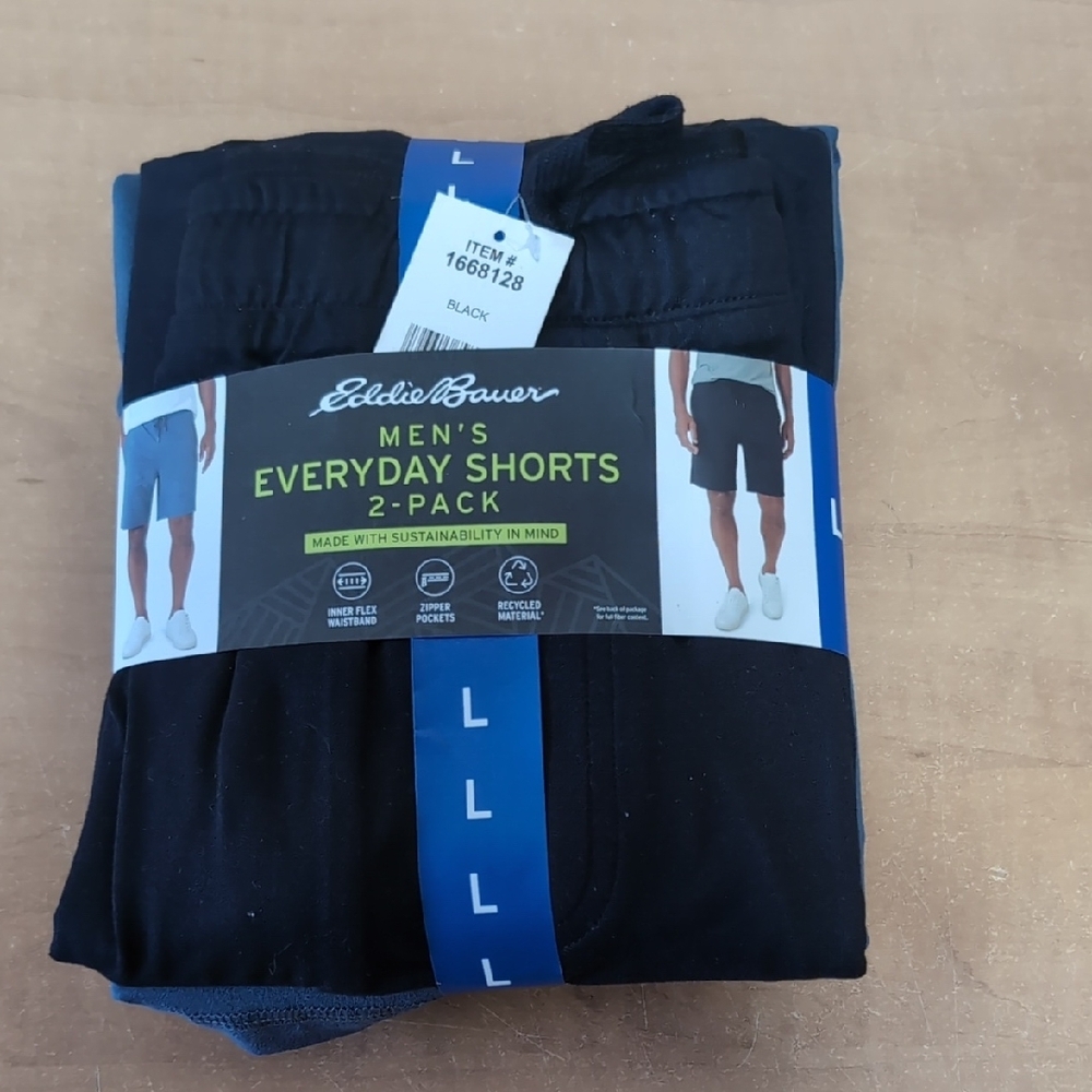 Eddie Bauer Men's Black Everyday Shorts 2-Pack